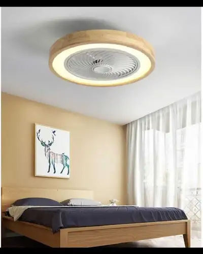 Raw Wood Ceiling Fan with Lights - NEW!, View more