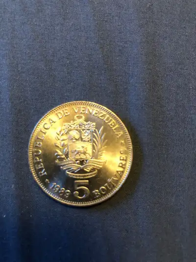 Venezuela 5 bolivar coin uncirculated , View more