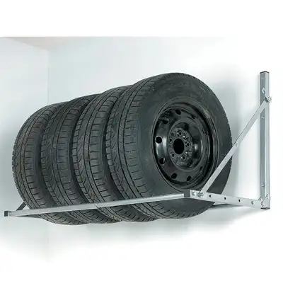 Tire rack available for rent to store a set of seasonal or winter tires (4x) for $15/month. Tire rac...
