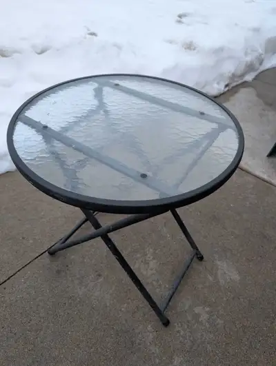 This glass patio table is perfect for small spaces. The metal frame provides great support, and the...
