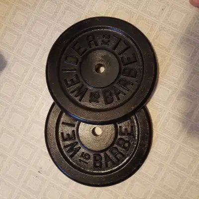15kg Weider Barbell plates (pair), View more