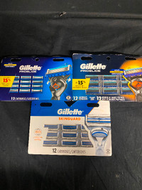 New Packs of 12 Gillette Razor Blades
