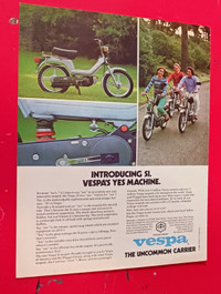 1980 VESPA SI MOPED MOTOR BIKE AD - AFFICHE MOTO VINTAGE