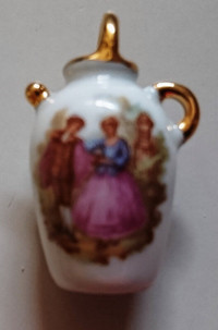 Vintage Limoges Dollhouse Miniature Porcelain Watering Can