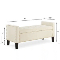 Upholstered bench-ivory
