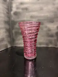 Pink Selenium Handblown Flower Vase