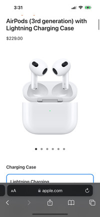 (1:1) AirPods 3rd gen for sale in Whitby *sealed, serial number 