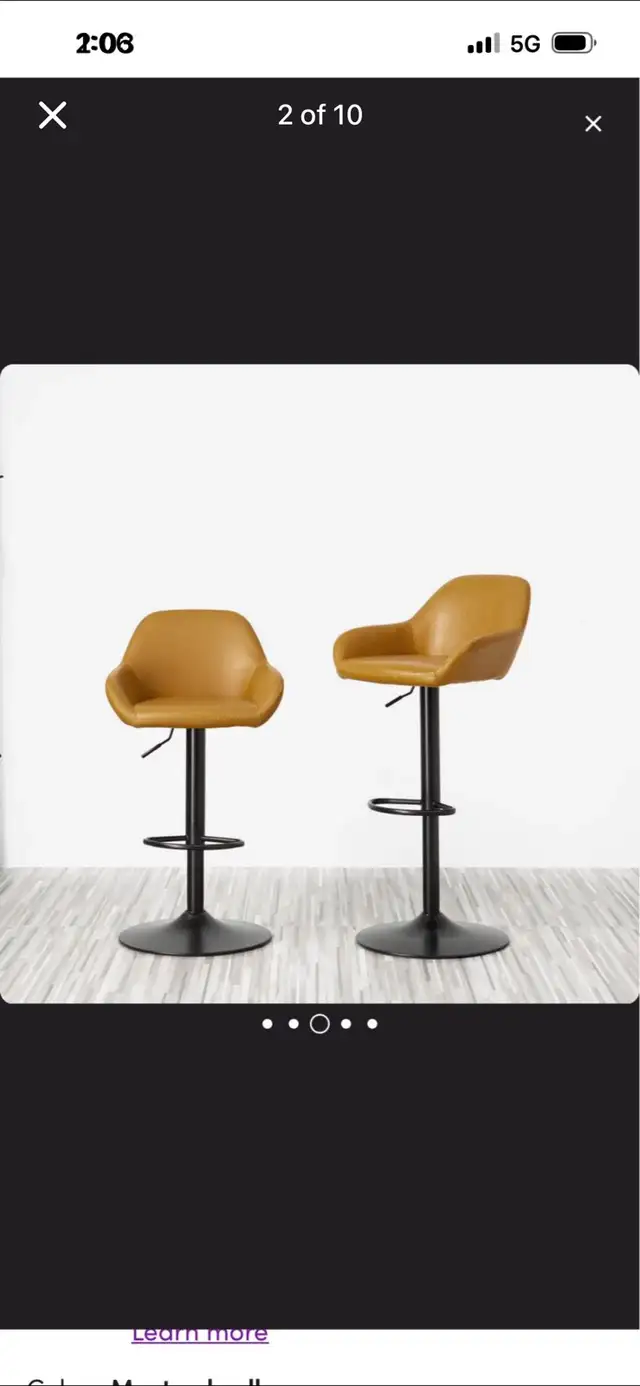 New Set of 2 Adjustable Swivel Bar Stools $75 Each in Chairs & Recliners in Mississauga / Peel Region - Image 3