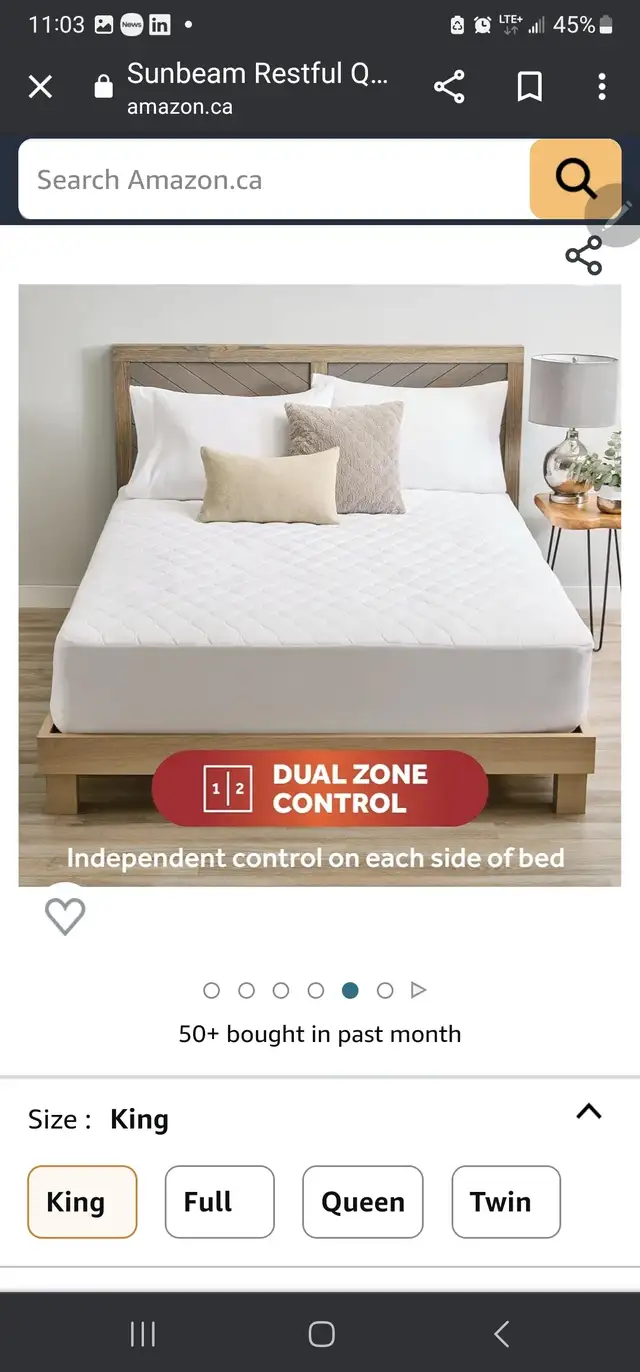 Sunbeam Heated King  Mattress Cover in Bedding in City of Toronto - Image 3