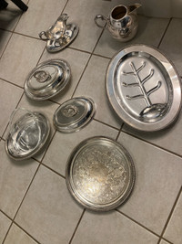 Silver plated serving items 
