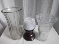 3 Very Beautiful Glass Vases. All 3 for $20.00