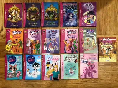 LIVRE ENFANT BIBLIOTHÈQUE ROSE  POUR FILLE (4$ CHAQUE), View more