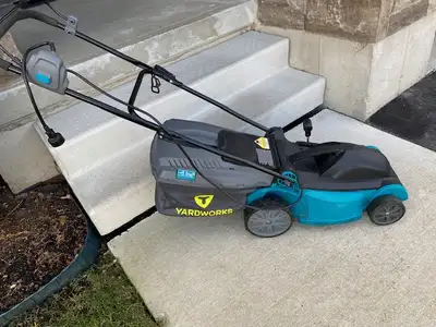 YARDWORKS ELECTRIC COMPACT PUSH LAWN - REASON FOR SELLING:MOVING, View more