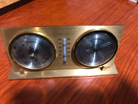 Vintage Brass Weather Station Thermometer Hygrometer Barometer