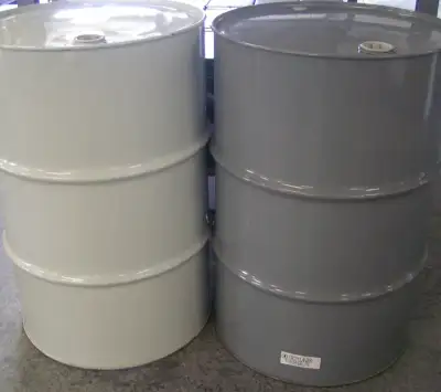 Fixed lid metal barrels (sealed top with 2 bungs) great for burn barrels, wood stoves, fire pits, ro...