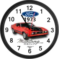 1973 Ford Mustang Mach 1 (Bright Red) Custom Wall Clock - New