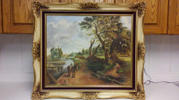 Rare antique English landscape oil painting.