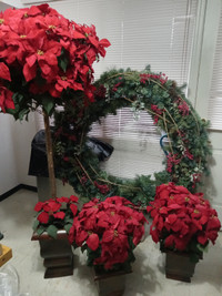 Faux Poinsettia Tree for your Holiday decor
