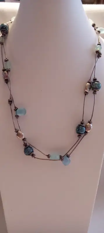 VINTAGE 925 STERLING SILVER NECKLACE, View more