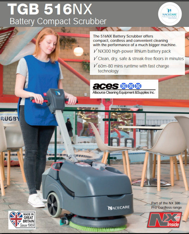 NaceCare TGB 516NX Battery Compact Floor Scrubber in Other in Mississauga / Peel Region