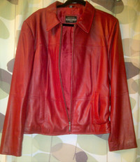 NEW BEAUTIFUL RED LEATHER JACKET byBoutique of Leathers -Size 18