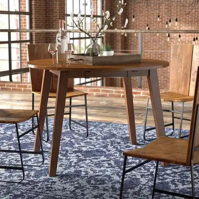 Osya Round Dropleaf Extendable Dining Table, View more