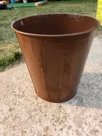 Brown Metal Garbage Can