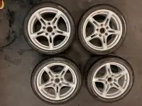 Porsche 5 spoke wheels w snow tires!