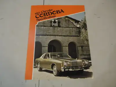 1975 Chrysler Cordoba Specifications Brochure. New. Can Mail., View more