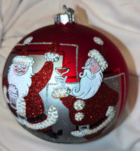 Outstanding BIG 6" Polish Blown Glass Santa Christmas Ornament!