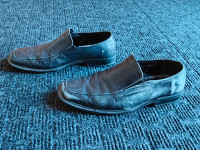 Men's Black Leather Slip On Loafer Dress Shoes - Size 10 - Fair