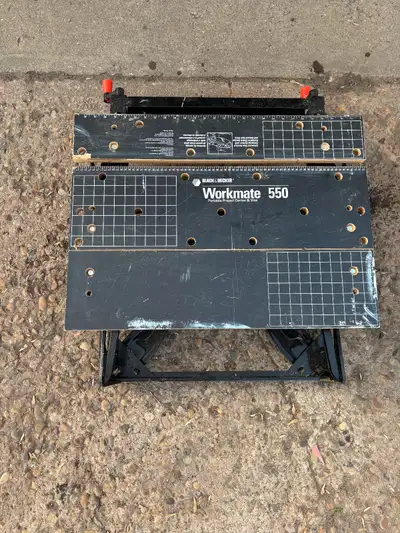 Black and Decker 550 work table and vise. Folds flat. Used but still in good condition . Text prefer...