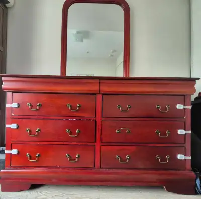 Wooden 8-Drawer Dresser with Mirror, View more
