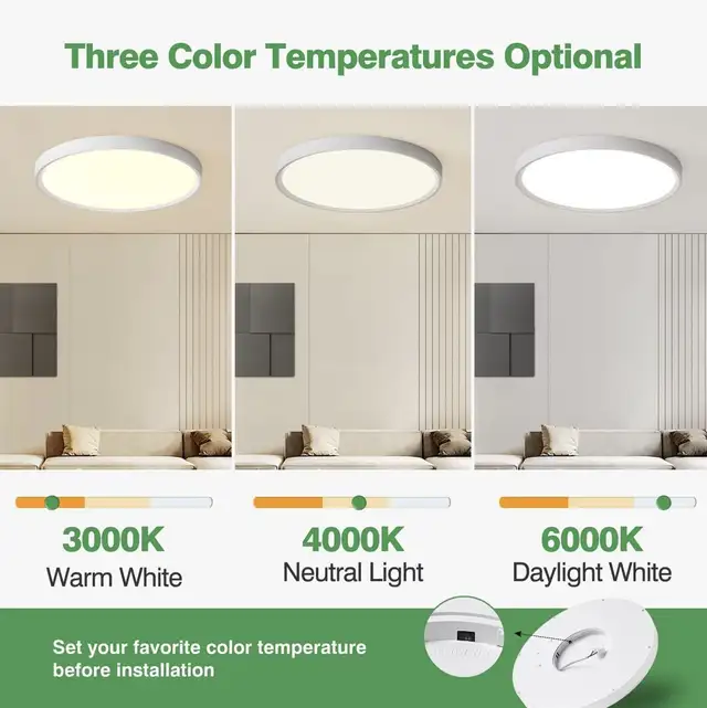 4 PACK - LED Flush Mount Ceiling Lights 12” in Indoor Lighting & Fans in Ottawa - Image 5