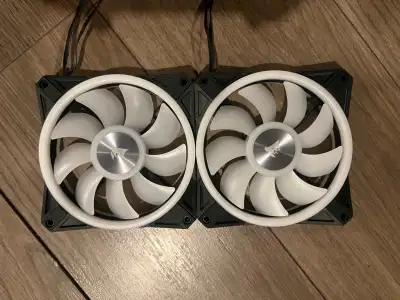 Pair of 2 Corsair QL120mm RGB fans in black., View more