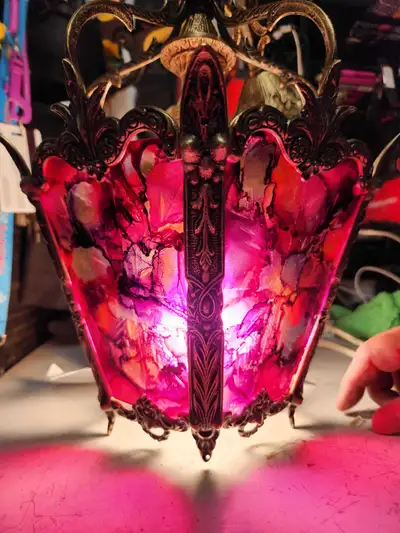 UPCYCLE: Vintage Brass Lamp with a touch of Whimsy, View more