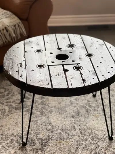 spool coffee table, View more