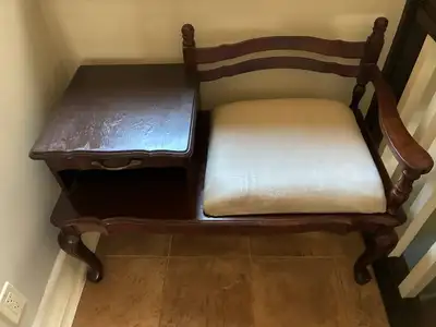 Telephone Table / Entryway Table with Seat and Storage, View more