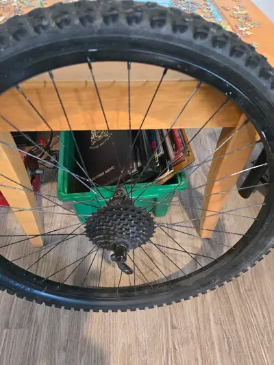 26" MTB BLACK REAR 8 SPD CASSETTE  RIM WITH QUICK RELEASE., View more