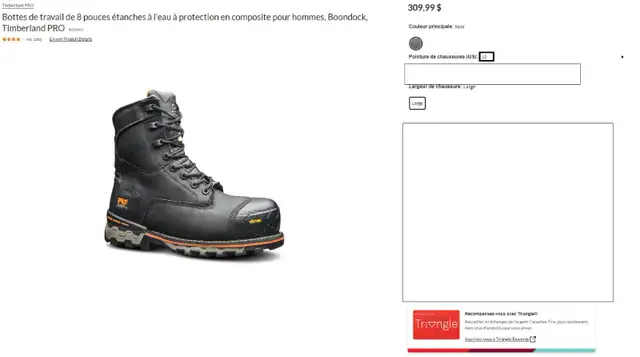 Botte de travail Timberland Pro pour homme CSA poiture 12 in Men's Shoes in Lac-Saint-Jean - Image 10