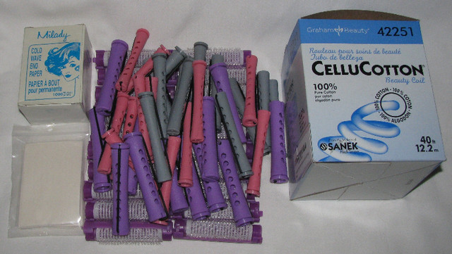 Mixed Lot Perm Rods Papers & Cotton Roll Vintage & Newer 59PC in Other in Saint John
