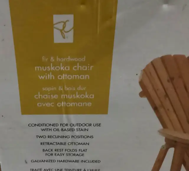 NEW - MUSKOKA CHAIR W / OTTOMAN in Patio & Garden Furniture in Oakville / Halton Region - Image 4