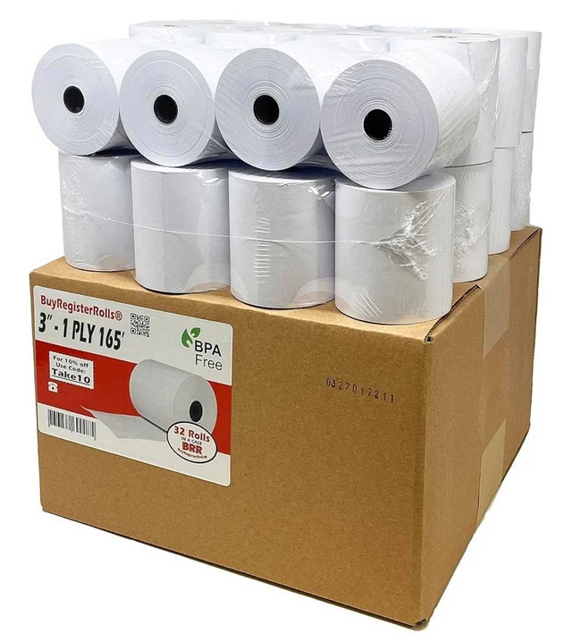 3" x 165' 1 Ply Bond (Non –Thermal Kitchen Printer Pap in Industrial Kitchen Supplies in Mississauga / Peel Region - Image 2