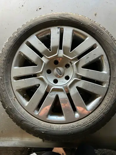 Ford Explorer rims and tires. All season. Tire size is 245/50R20. Don’t have the vehicle anymore and...