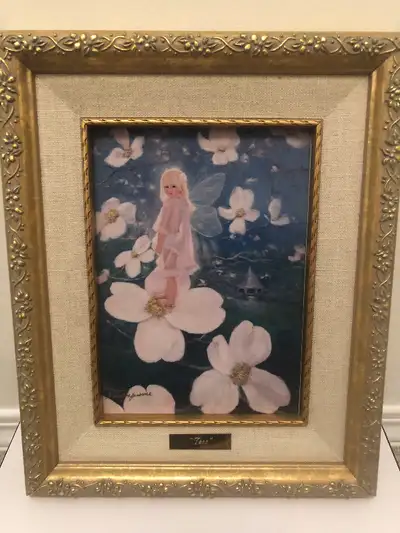 Frances Jerome fairy canvas with gold frame, View more