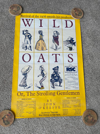 Vintage Print Wild Oats Theatre Poster Royal Shakespeare Company