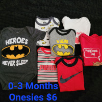 0-3 Month Onesies (short sleeves.)