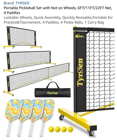 TYRSEN Portable Pickleball Set, View more