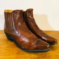 Vintage silver rebel cowboy leather boots (femme)