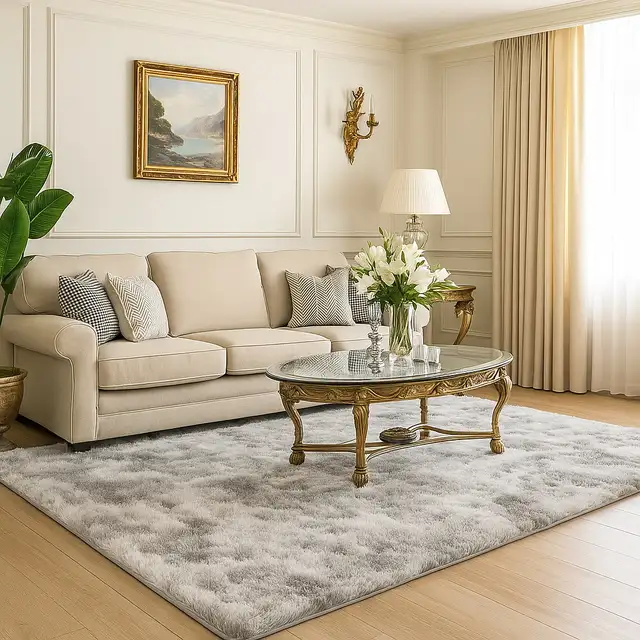 Brand-New Ultra-Soft Light Gray Rug, 160x200 cm